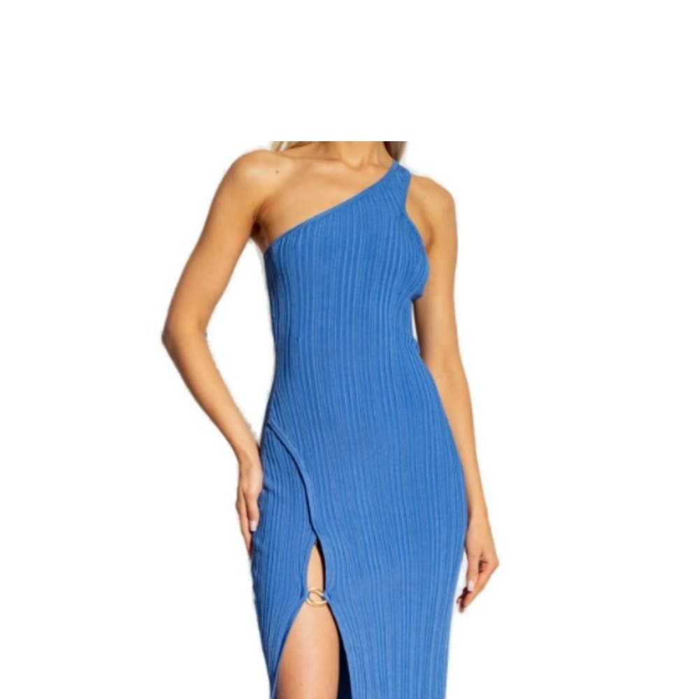 Cult Gaia Gracie Ribbed One Shoulder Dress